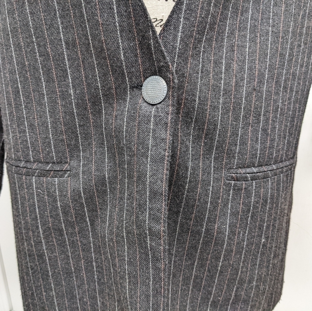 Savannah vintage women's grey pinstripes blazer size L - Picture 6 of 6
